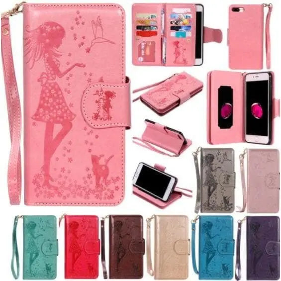 HAISSKY avec étui en cuir miroir pour iPhone 7 Plus, 6, 6S, 6plus, 5, 5s SE