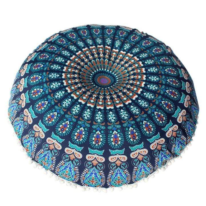 Housse de coussin pouf rond bohème