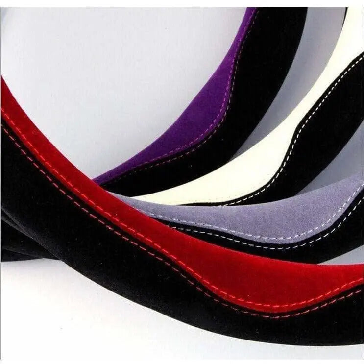 Housse de volant en peluche avec poignée de voiture chaude