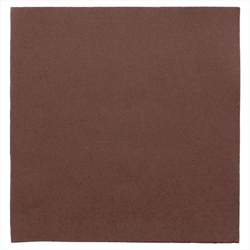 Serviettes ecolabel 'double point' 18g/m² 39x39cm chocolat ouate - vendu par 1200 (PU 0,041€)