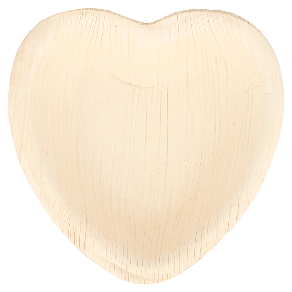 ASSIETTES "COEUR" 'PALMIER' 10x10x1,5 CM NATUREL PALMIER - vendu par 200 unités (Prix unitaire = 0,3 euros)
