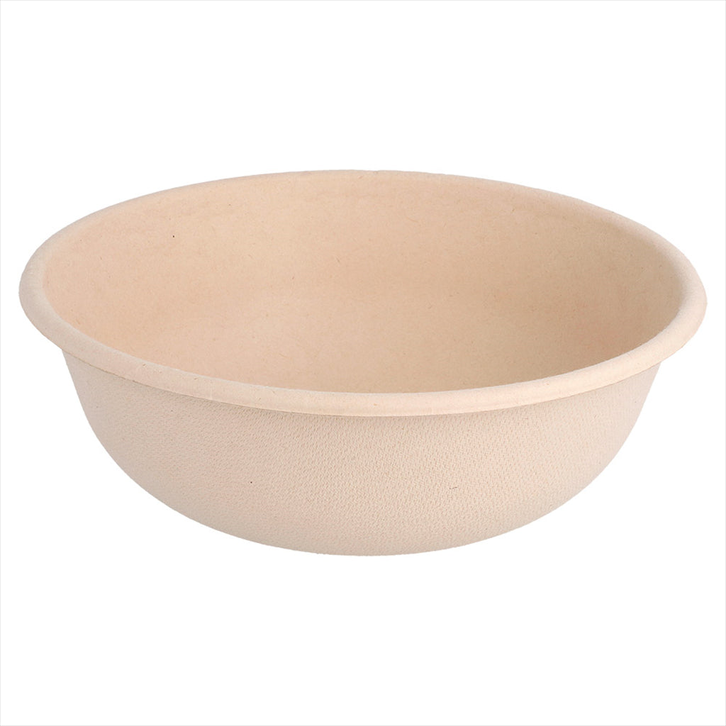 Saladier compostable et biodegradable 750 ml ø 17x6,1 cm naturel canne à sucre - vendu par 500 (PU 0,21€)