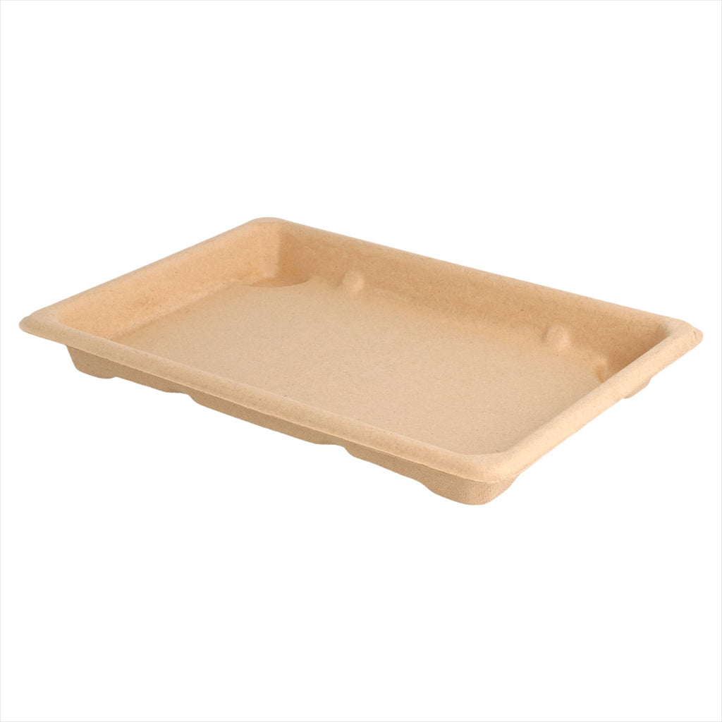 Boîtes sushi compostable et biodegradable 18,5x13x1,5cm naturel canne à sucre - vendu par 800 (PU 0,18€)