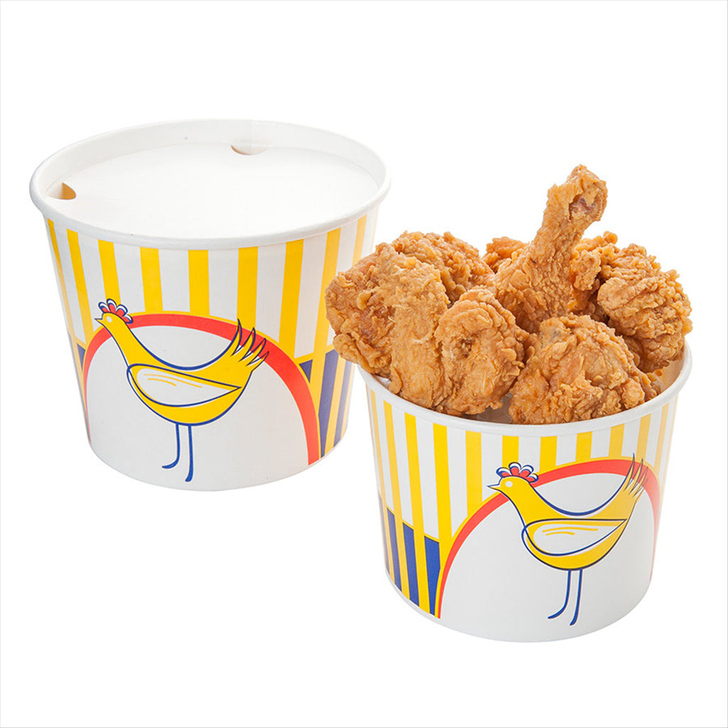 BOITE NUGGETS POULET + COUVERCLES 2550 ML Ø 18,9/14,7x14,5 CM BLANC CARTON - vendu par 300 (PU 0,64€)