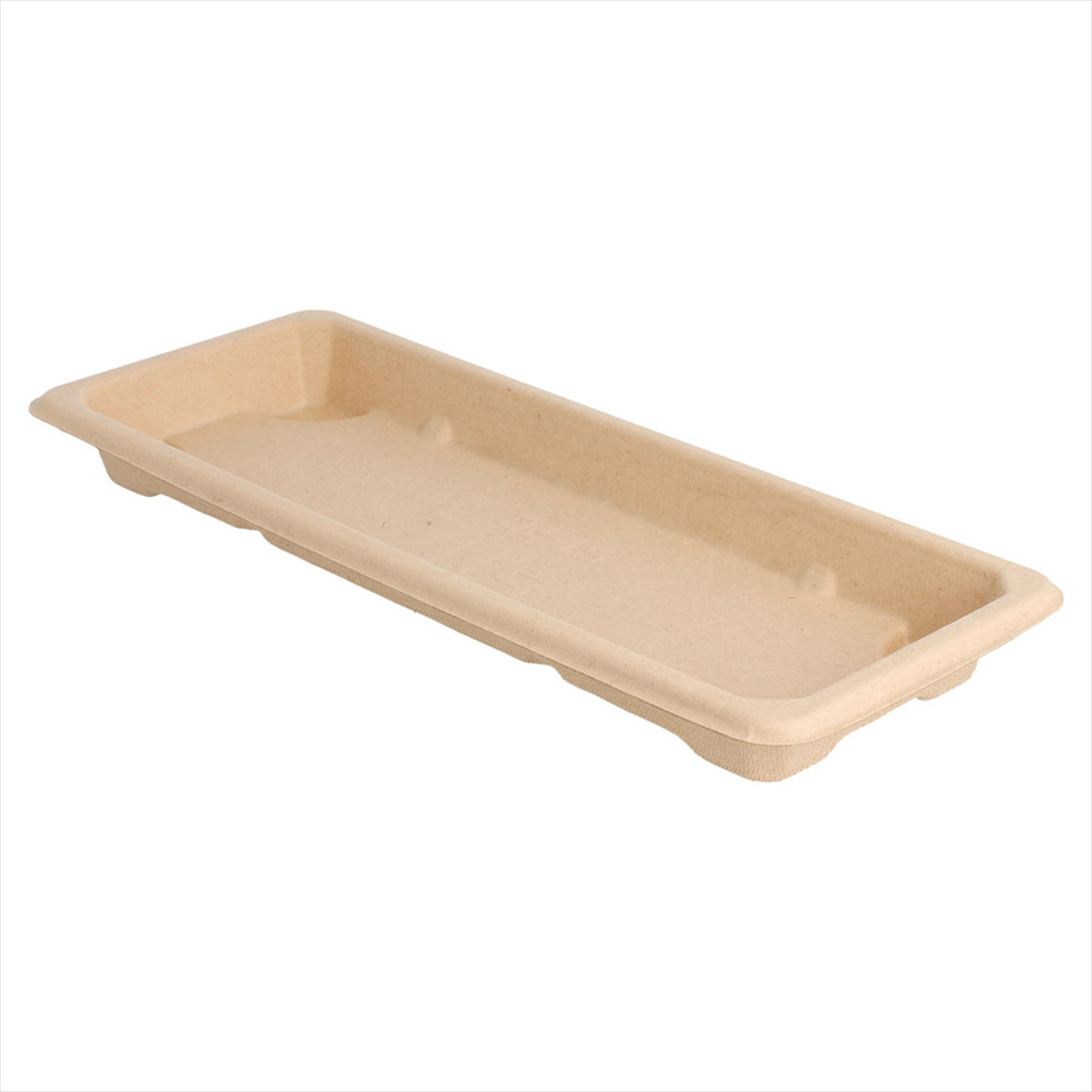 Boîtes sushi compostable et biodegradable 22x9x2cm naturel canne à sucre - vendu par 800 (PU 0,16€)