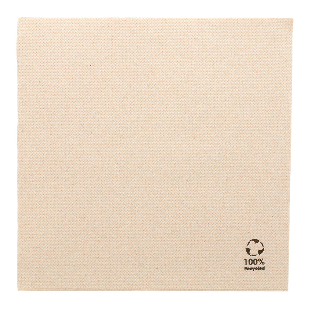 Serviettes ecolabel double point 39x39cm naturel ouate recyclée - vendu par 1200