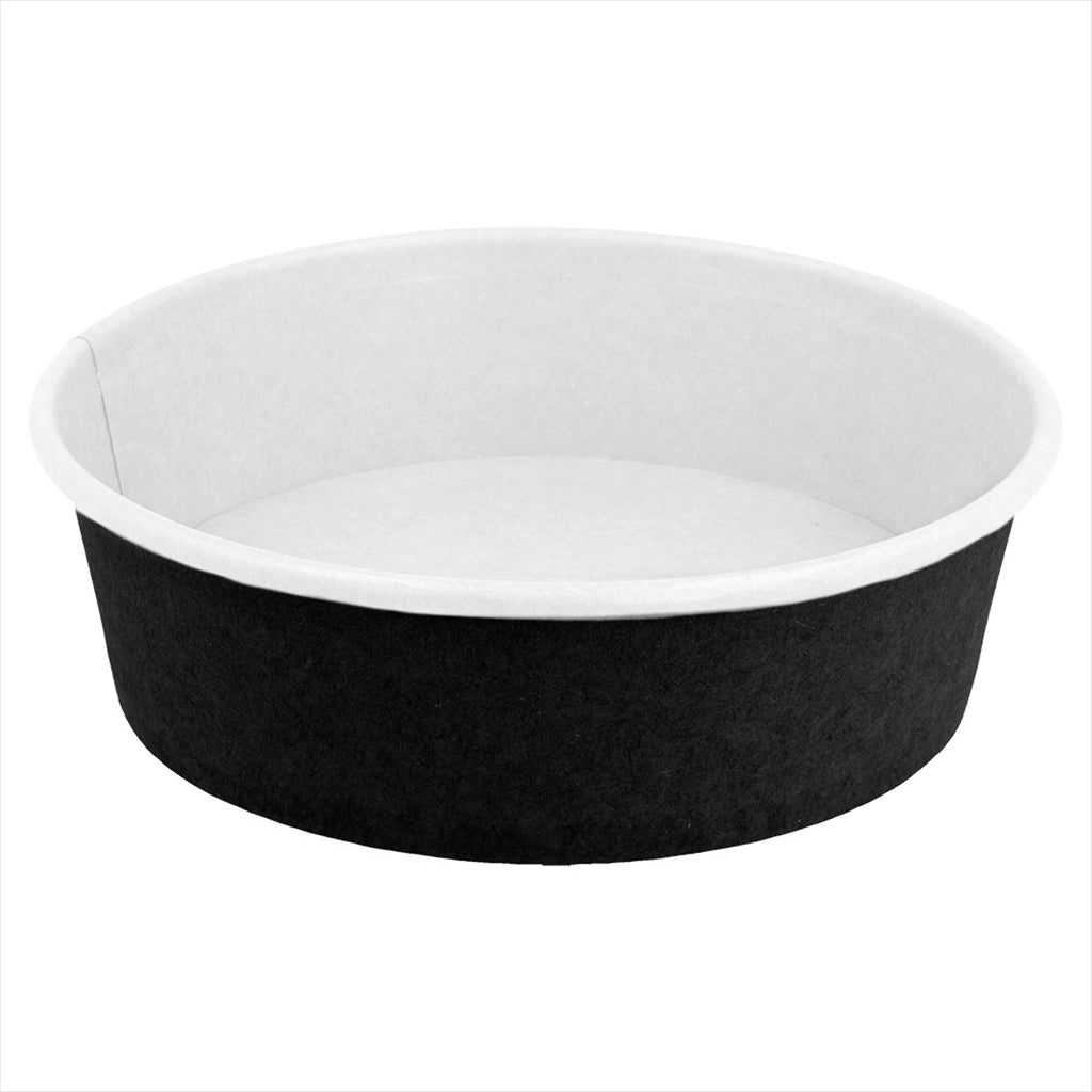 Pots saladier 950ML 255 + 18 PE G/M2 Ø 18,7/16,5x5,4 CM NOIR CARTON vendu par 300