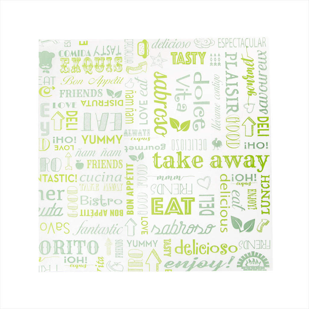 Emballage pour panier de présentation 'parole' 31x31cm vert ingraissable - vendu par 4000 (PU 0,025€)