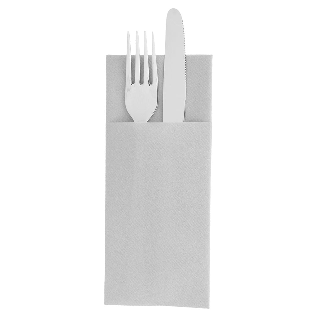 Serviettes kangourou 55g/m² 33x40cm gris airlaid style tissu - vendu par 700 (PU 0,131€)