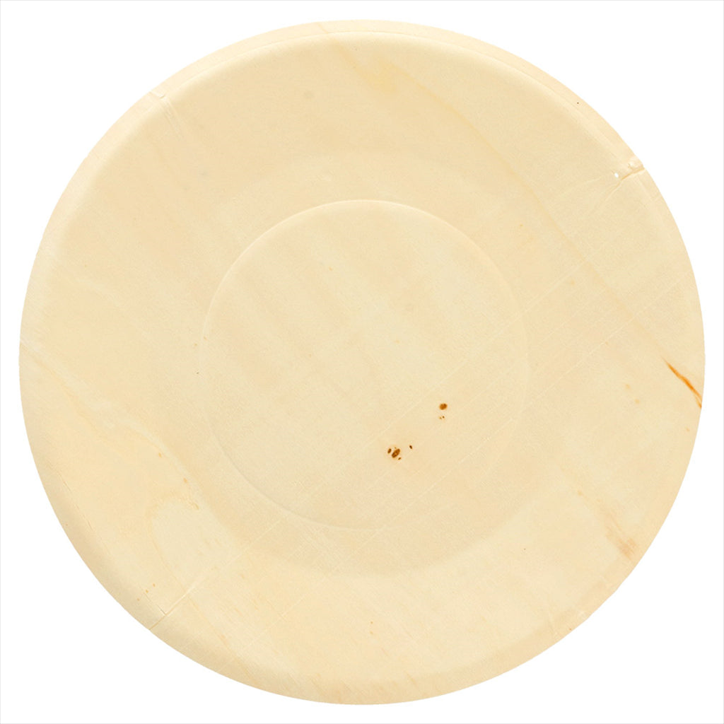 ASSIETTES RONDES 'WOOD' Ø 21,5x1,5 CM NATUREL BOIS - vendu par 4x50 unités (Prix unitaire = 0,42 euros)