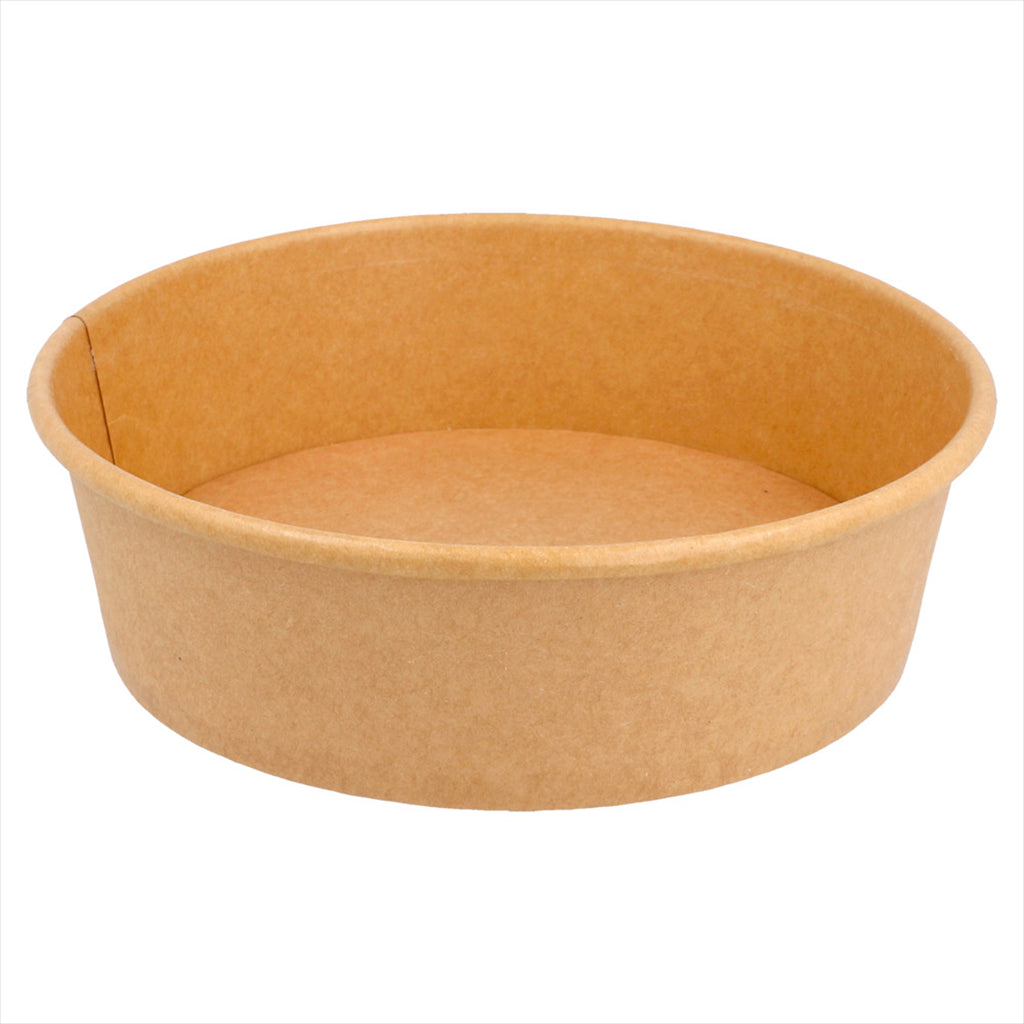 Pots saladier 500 ml 300 + 18 PE g/m² ø15/12,8x4,5 cm naturel kraft - vendu par 300 (PU 0,2€)