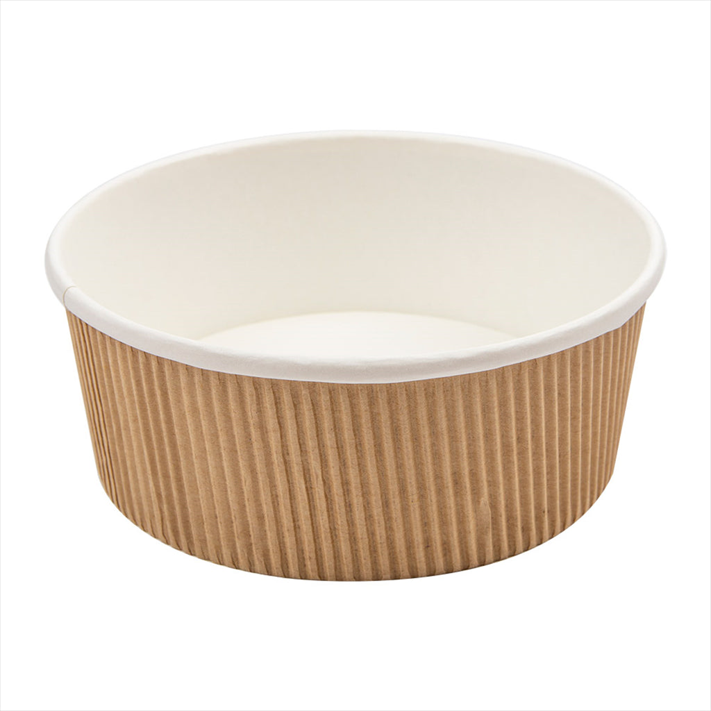 POTS DOUBLE PAROI, ONDULÉ 780 ML 280 + 250 + 18 PE G/M2 Ø15/12,8x6 CM MARRON CARTON - vendu par 250 unités (Prix unitaire = 0,21 euros)