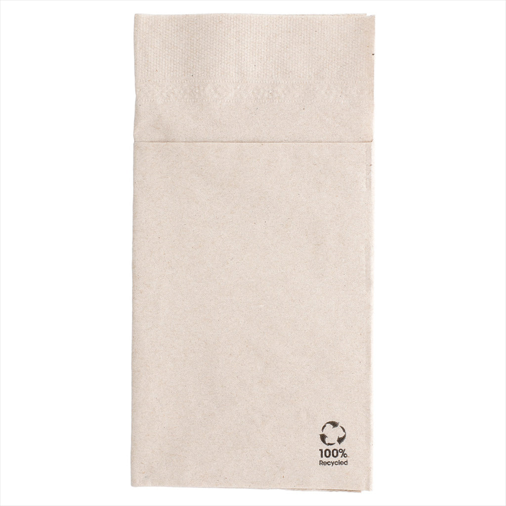 Serviettes kangourou ecolabel 2 plis 18g/m² 40x40cm naturel ouate recyclée - vendu par 1000