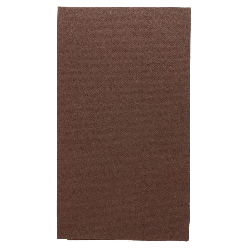 Serviettes ecolabel pliage 1/6 'double point' 18g/m² 33x40cm chocolat ouate - vendu par 2000 (PU 0,038€)