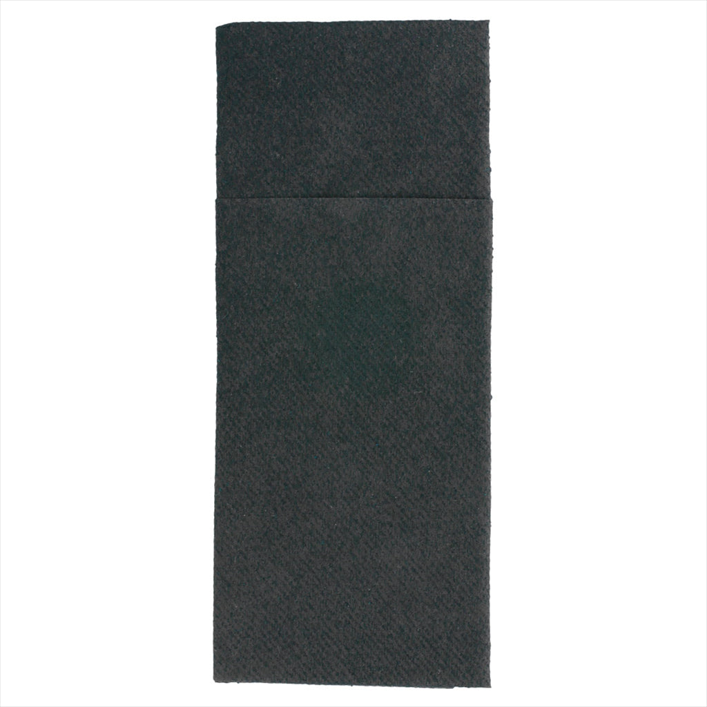 Serviettes kangourou 55g/m² 33x40cm noir airlaid style tissu - vendu par 700 (PU 0,143€)