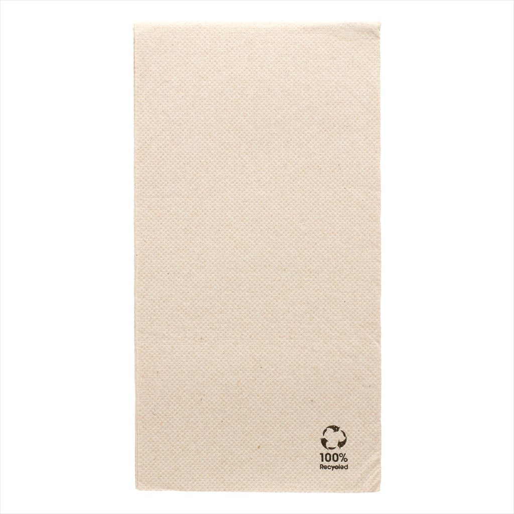 Serviettes ecolabel pliage 1/6 'double point' 19g/m² 30x40cm naturel ouate recyclée - vendu par 1800 (PU 0,024€)