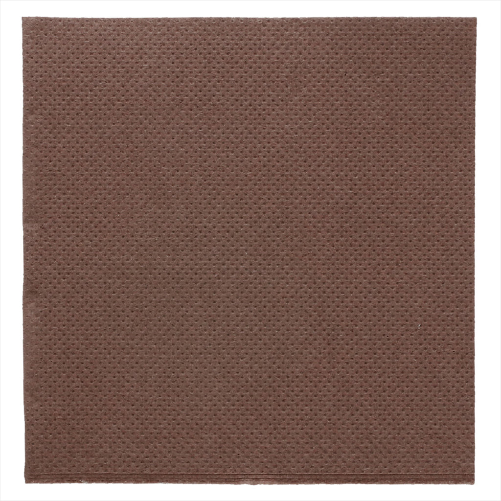 Serviettes ecolabel 'double point' 18g/m² 20x20cm chocolat ouate - vendu par 2400 (PU 0,014€)