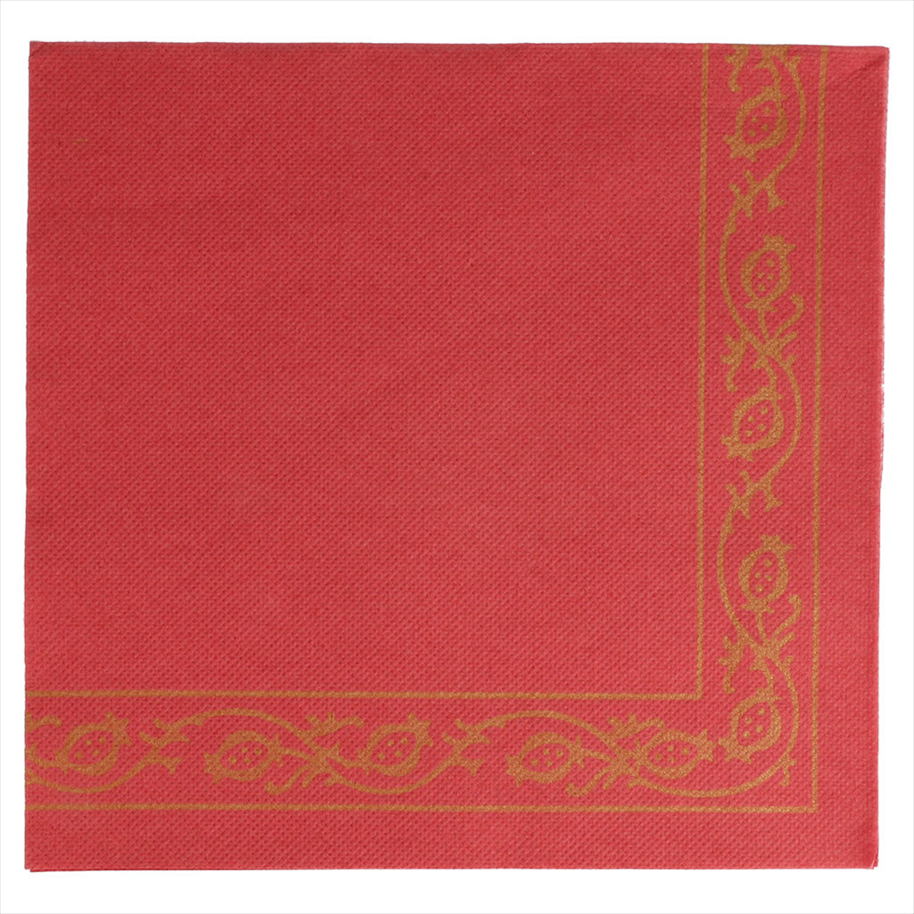 Serviettes ecolabel 'double point - pérsico' 18 g/m² 40x40 cm bordeaux ouate - vendu par 1200 (PU 0,045€)