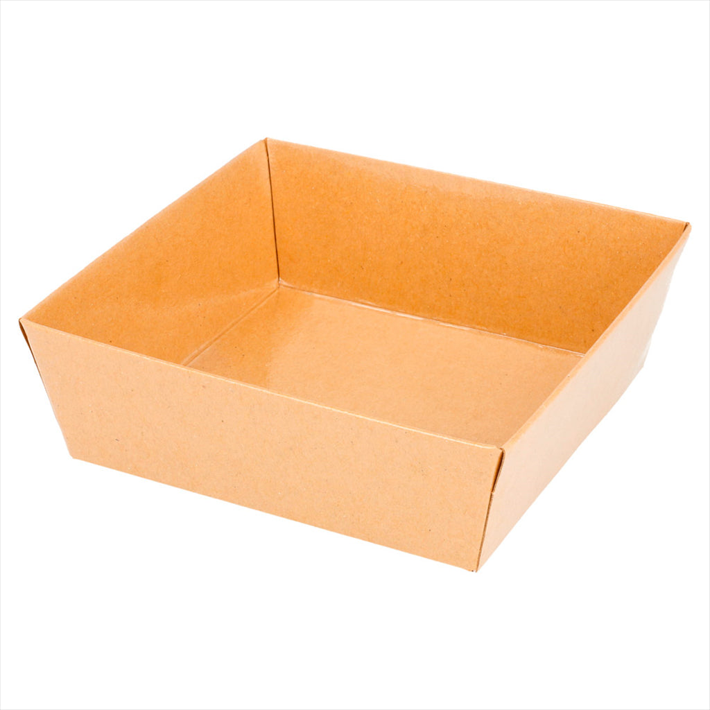 Barquettes 10,5x10,5x3,5cm naturel kraft - vendu par 1000 (PU 0,22€)