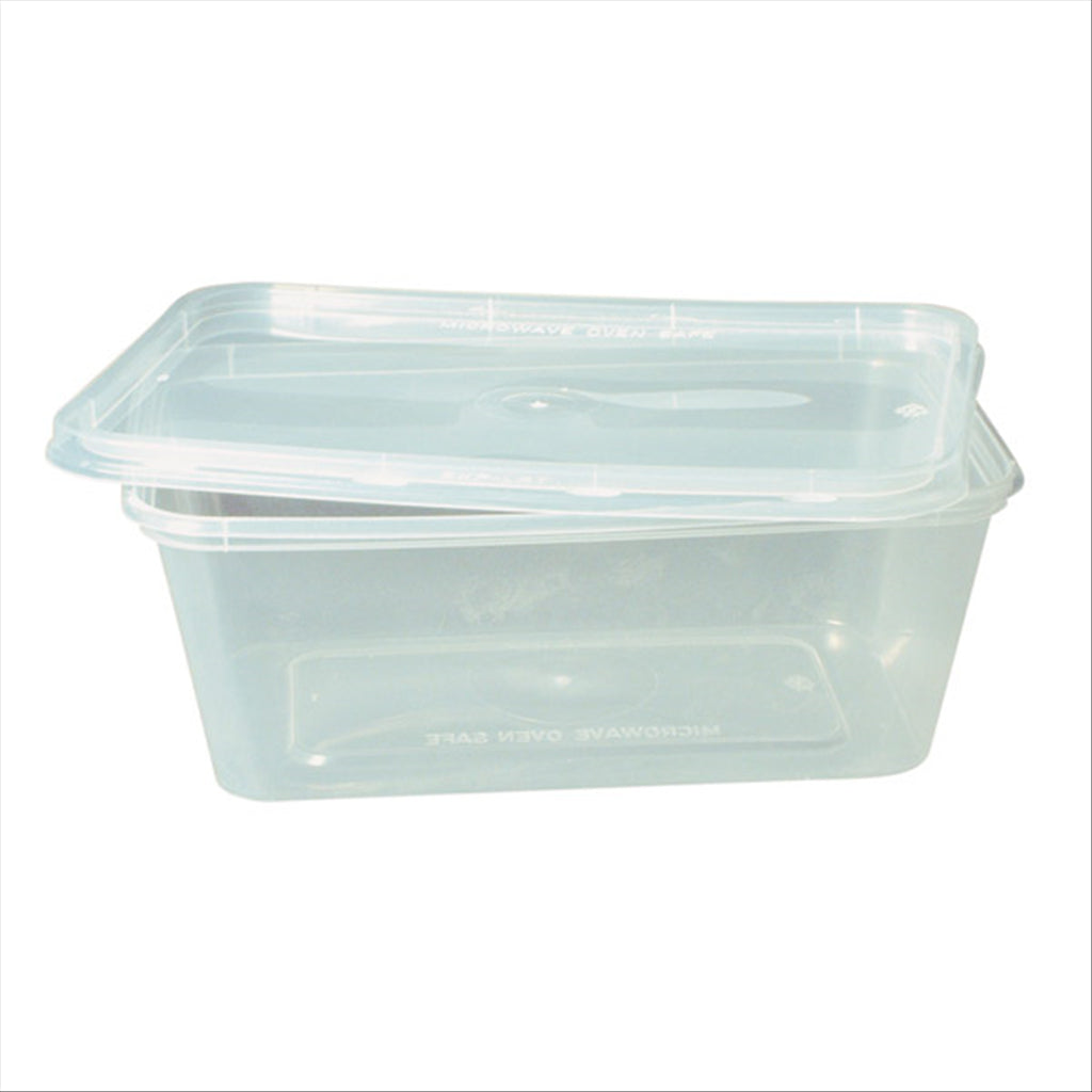 RÉCIPIENTS RECTANGULAIRES 1000 ML 17,5x12x6,5 CM TRANSPARENT PLASTIQUE PP - vendu par 500 unités (Prix unitaire = 0,17 euros)