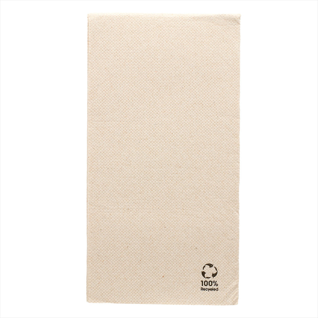 Serviettes ecolabel pliage 1/8 'double point' 19g/m² 40x40cm naturel ouate recyclée - vendu par 1200 (PU 0,031€)