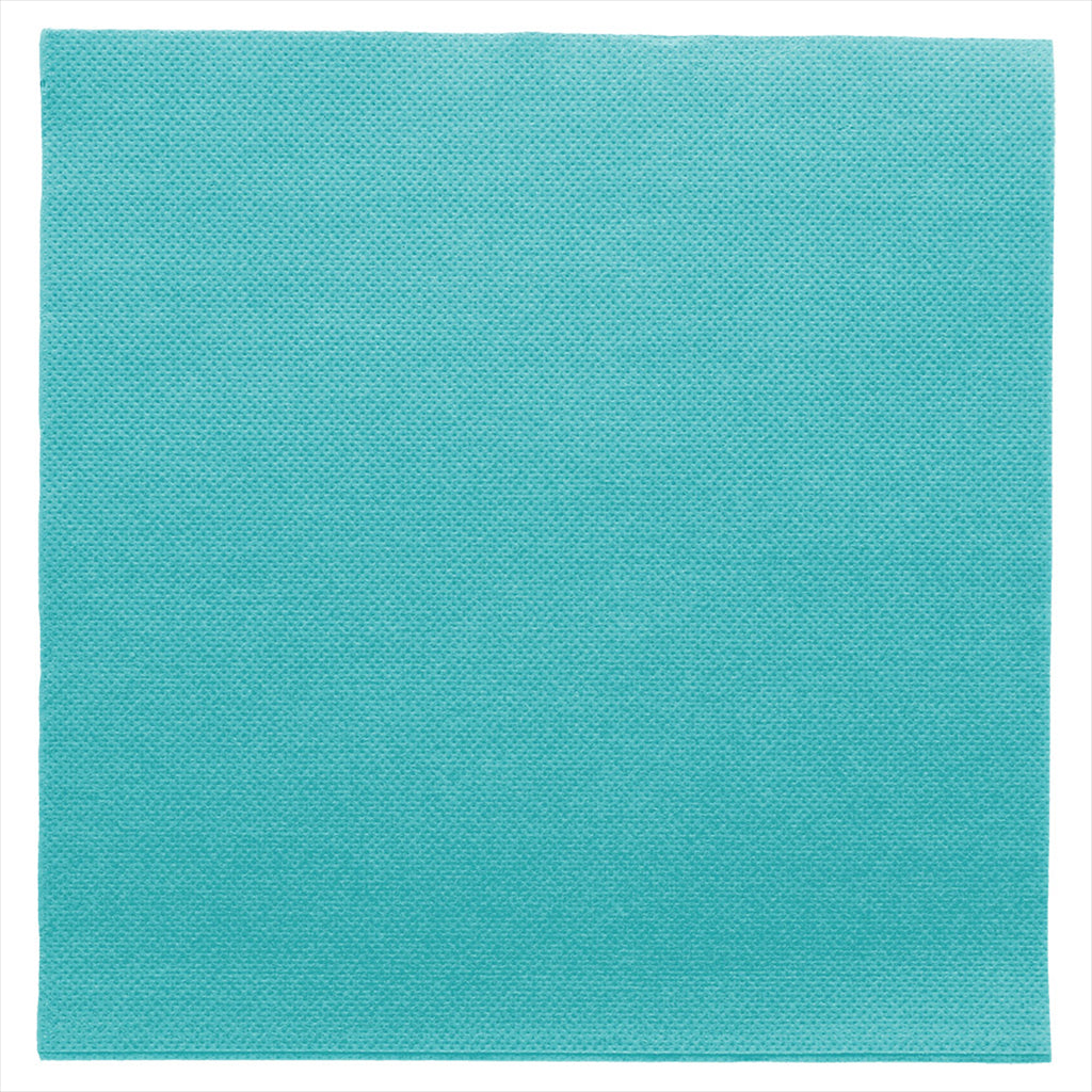 Serviettes ecolabel 'double point' 18g/m² 39x39cm bleu turquoise ouate - vendu par 1200 (PU 0,041€)