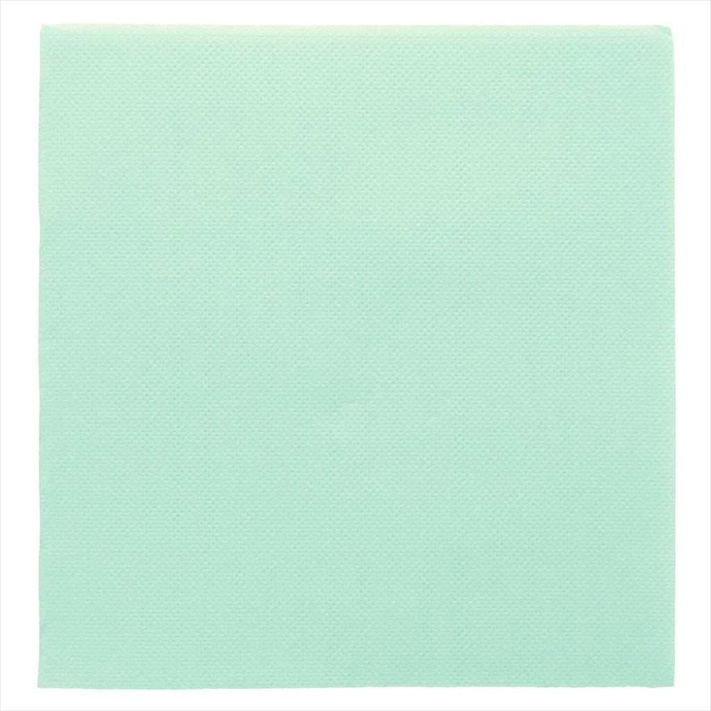 Serviettes ecolabel 'double point' 18g/m² 33x33cm vert d'eau ouate - vendu par 1200 (PU 0,028€)