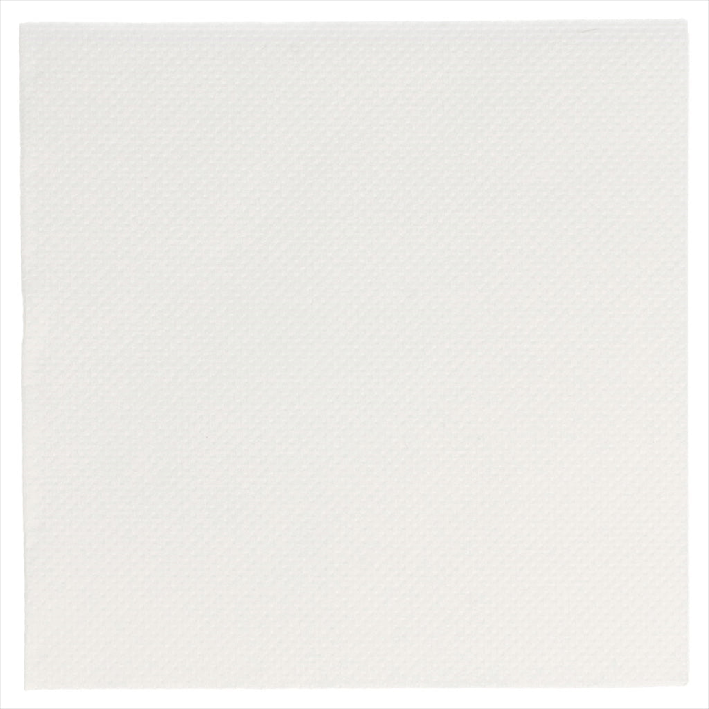 Serviettes ecolabel 'double point' 18g/m² 20x20cm blanc ouate - vendu par 2400 (PU 0,01€)