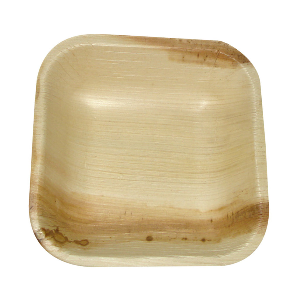 ASSIETTES CARRÉES 'PALMIER' 10x10x2,5 CM NATUREL PALMIER - vendu par 200 unités (Prix unitaire = 0,27 euros)