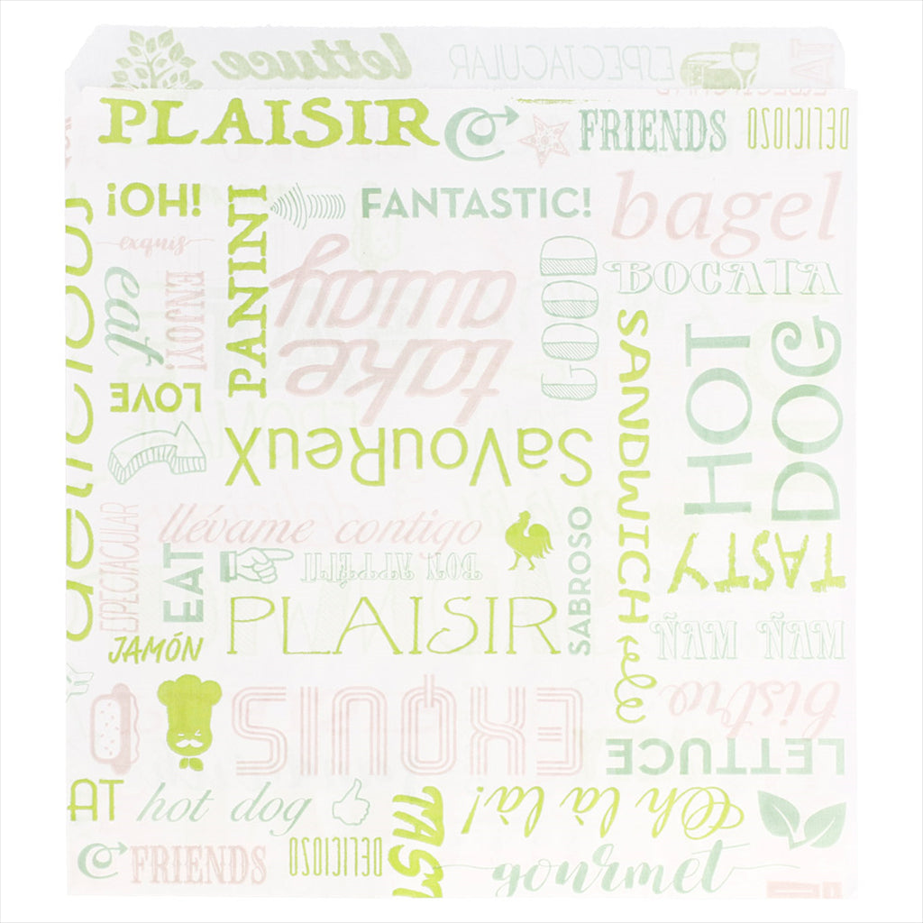 Sachet ouvert sur 2 côtés 'parole' 17x18cm blanc ingraissable - vendu par 500 (PU 0,0185€)