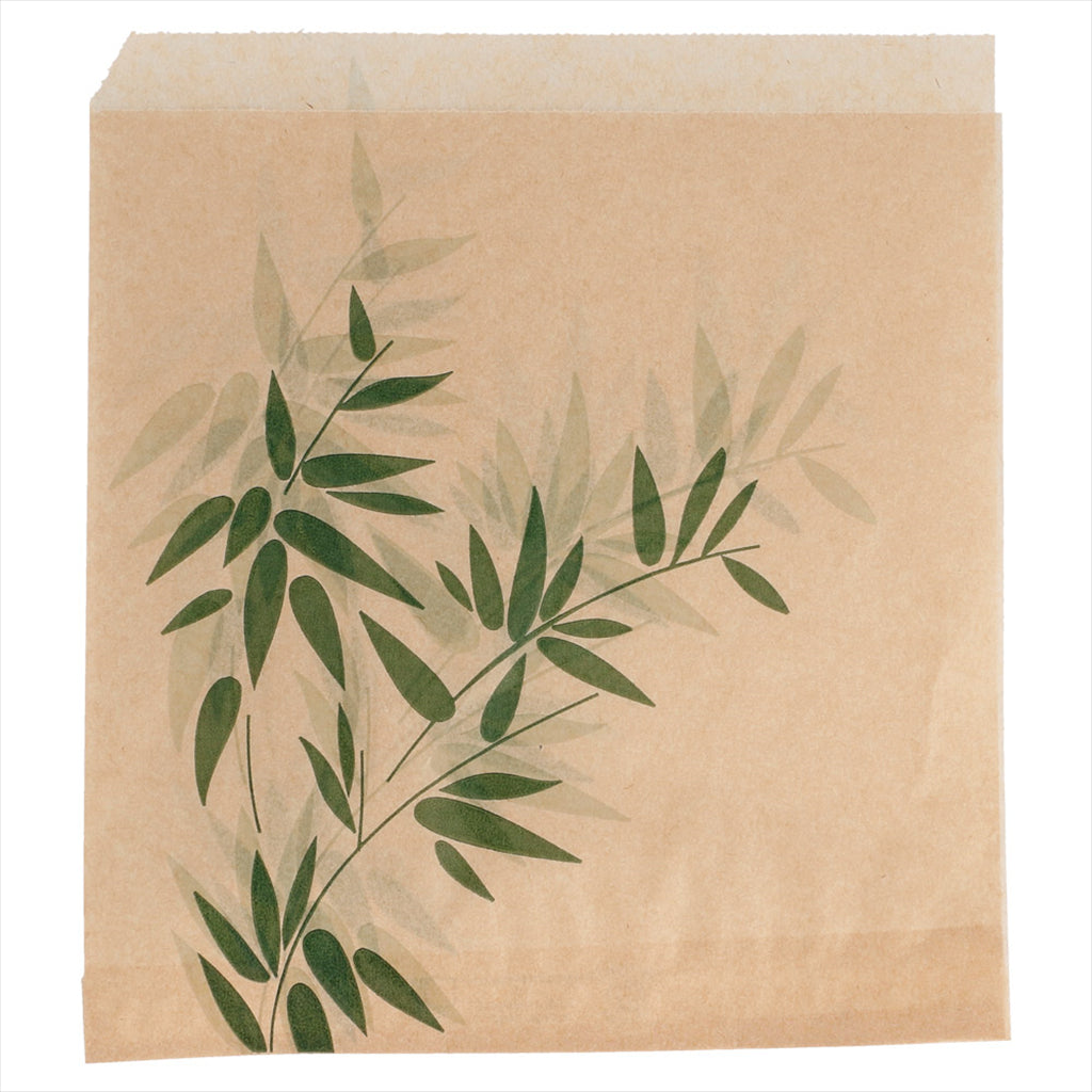 Sachet ouvert sur 2 côtés 'feel green' 16x16,5cm naturel kraft - vendu par 500 (PU 0,018€)