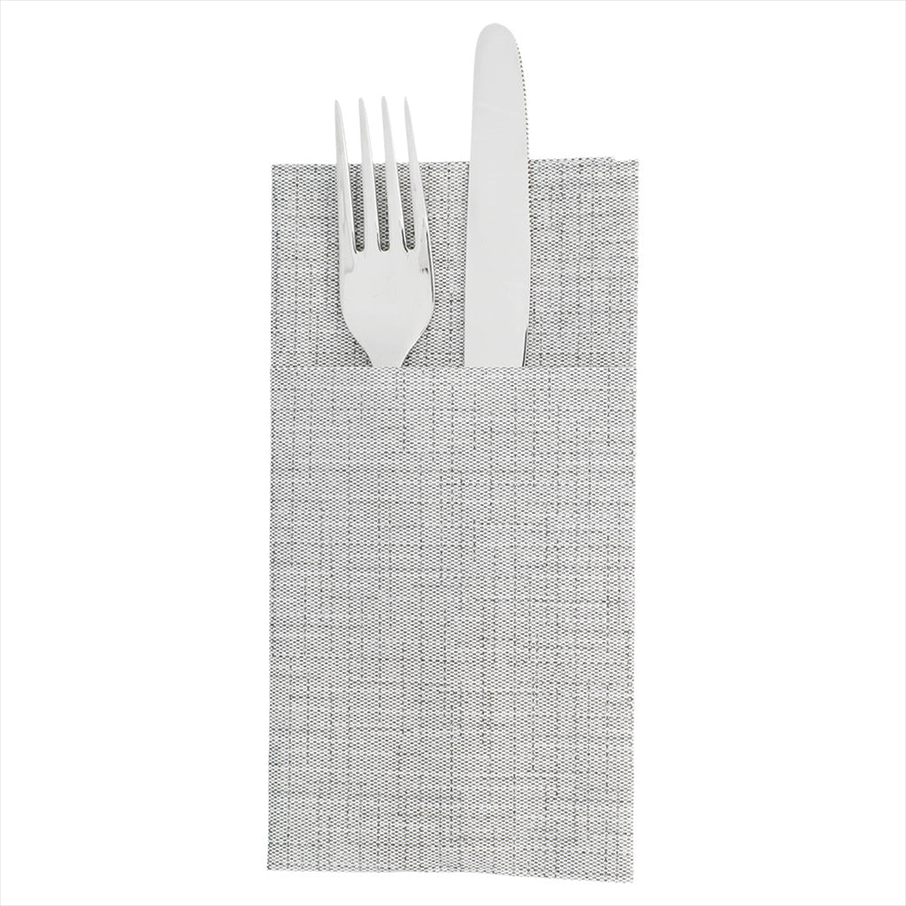 Serviettes kangourou 'dry cotton' 55g/m² 40x40cm graphite airlaid style tissu - vendu par 700 (PU 0,125€)