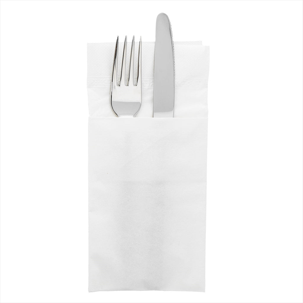 Serviettes kangourou ecolabel 2 plis 18g/m² 40x40cm blanc ouate - vendu par 1000 (PU 0,039€)