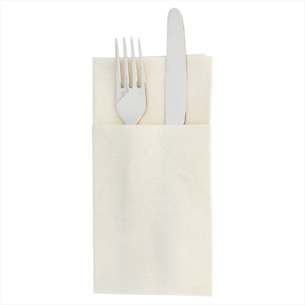 Serviettes kangourou 'like linen' 70g/m² 40x40cm creme like linen - vendu par 700 (PU 0,17€)