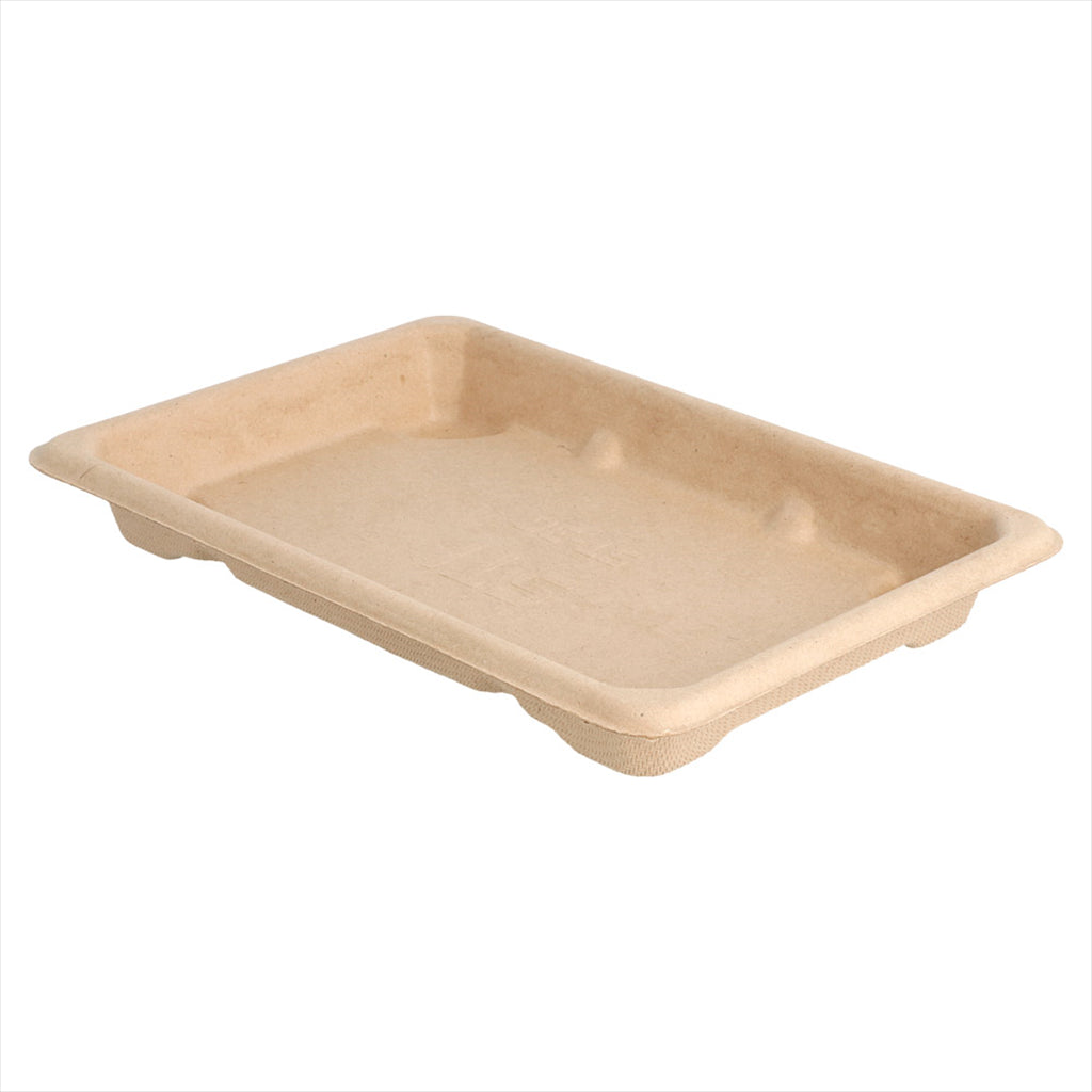 Boîtes sushi compostable et biodegradable 16,5x11,5x1,5cm naturel canne à sucre - vendu par 1000 (PU 0,15€)