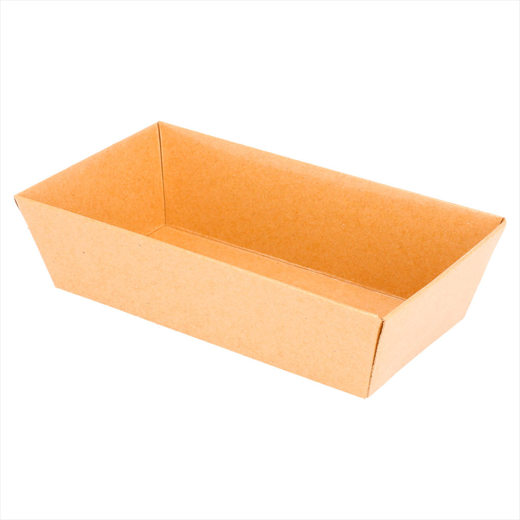 Barquettes 13,5x7,5x3,5cm naturel en kraft laminé - vendu par 1000 (PU 0,21€)