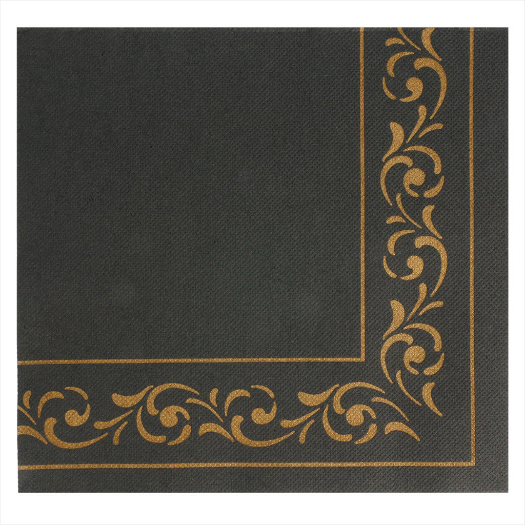 Serviettes ecolabel 'double point - troya' 18 g/m² 40x40 cm noir ouate - vendu par 1200 (PU 0,045€)