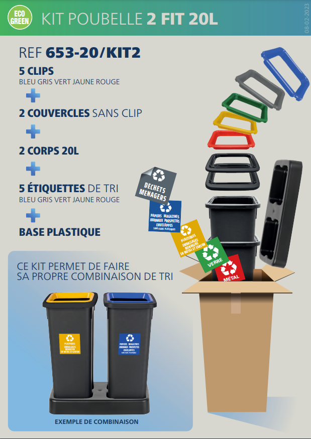 KIT POUBELLE SANS CONTACT FIT NOIRE