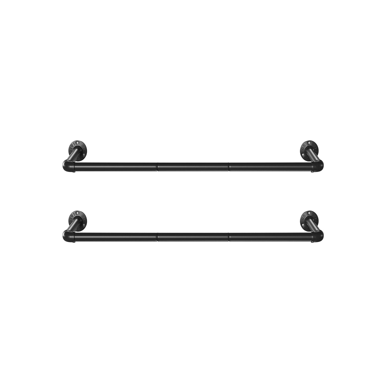 SONGMICS - Portant Vêtement, Portant Mural, Industriel, lot de 2, 50 kg Capacité, Penderie Murale, 92 x 30 x 7,5 cm, Noir