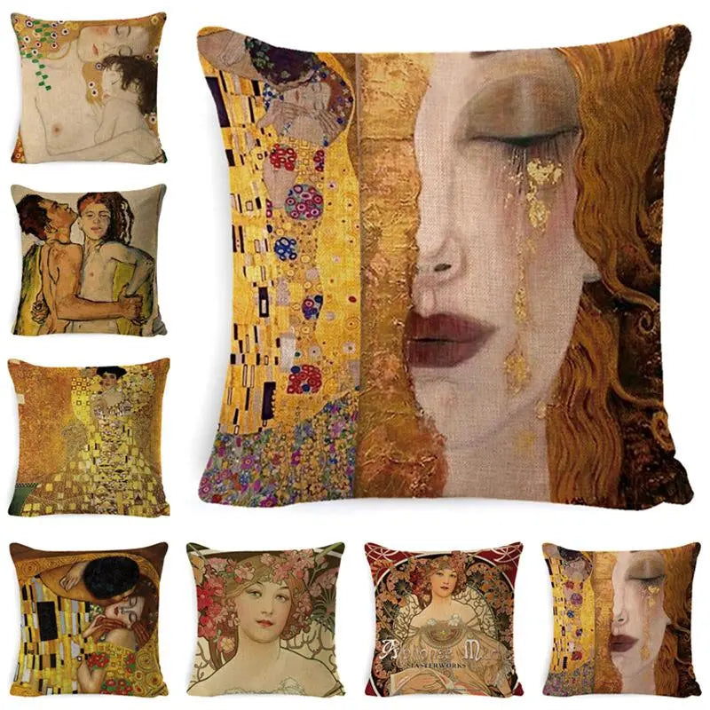 LOVEART - Coussin et taie d'oreiller motif peinture et dessin artistique