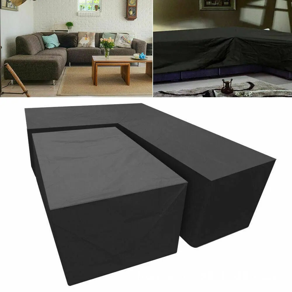 LSQUARD - Couverture de meubles d'extérieur imperméable pour canapé de jardin en forme de L canapé