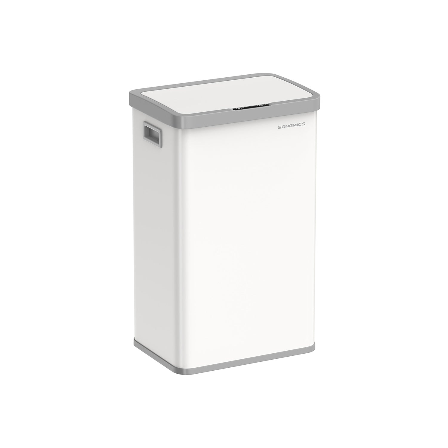 SONGMICS - Poubelle, 68 L, Poubelle de Cuisine, automatique à détecteur de mouvement, Poubelle avec Couvercle, Acier, 15 sacs poubelle inclus, Blanc