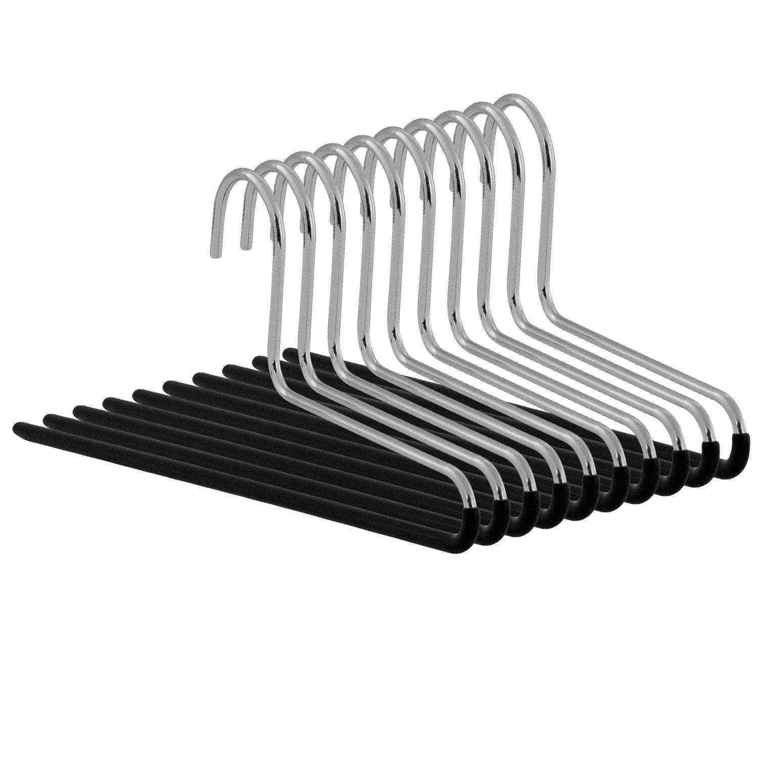 MAWA KH C - Cintre Pantalon, Cintres, lot de 10 PCs, largeur 35 cm, Cintre Vetement, avec effet antidérapant, Fabriqué en Allemagne, Noir