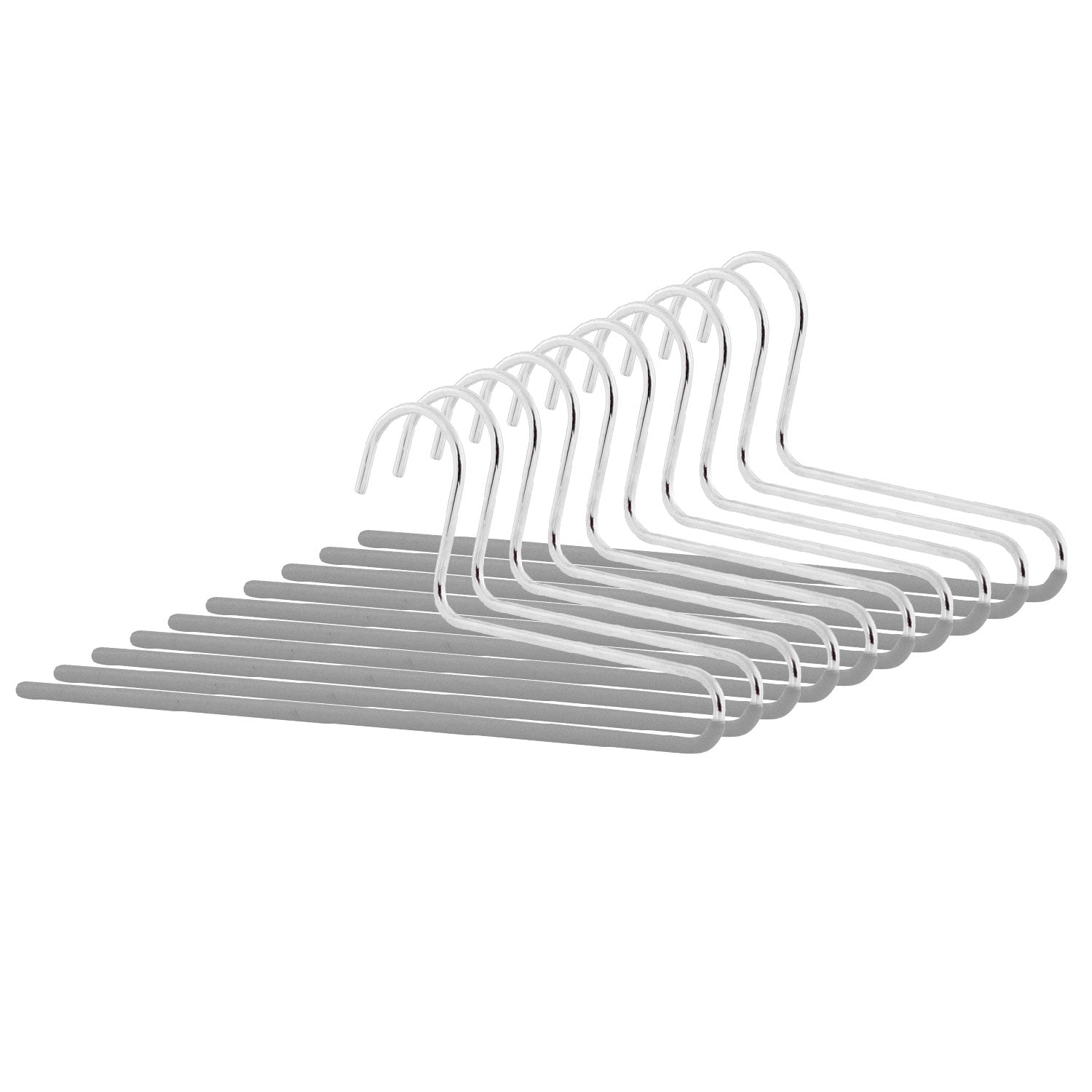 MAWA KH C - Cintre Pantalon, Cintres, lot de 10 PCs, largeur 35 cm, Cintre Vetement, avec effet antidérapant, Fabriqué en Allemagne, Argenté