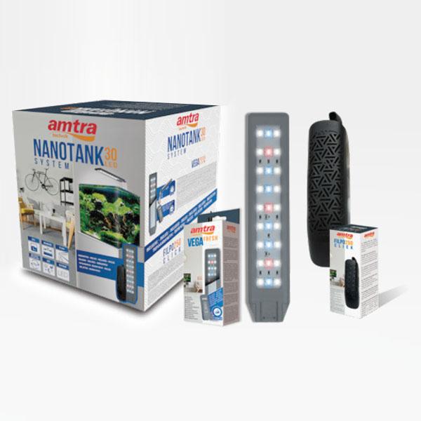 Nano Aquarium NanoTank Cubo System 30 LED Équipé AMTRA - 30L