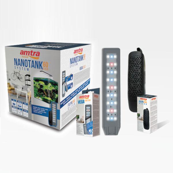 Nano Aquarium NanoTank Cubo System 60 LED Équipé AMTRA - 60L