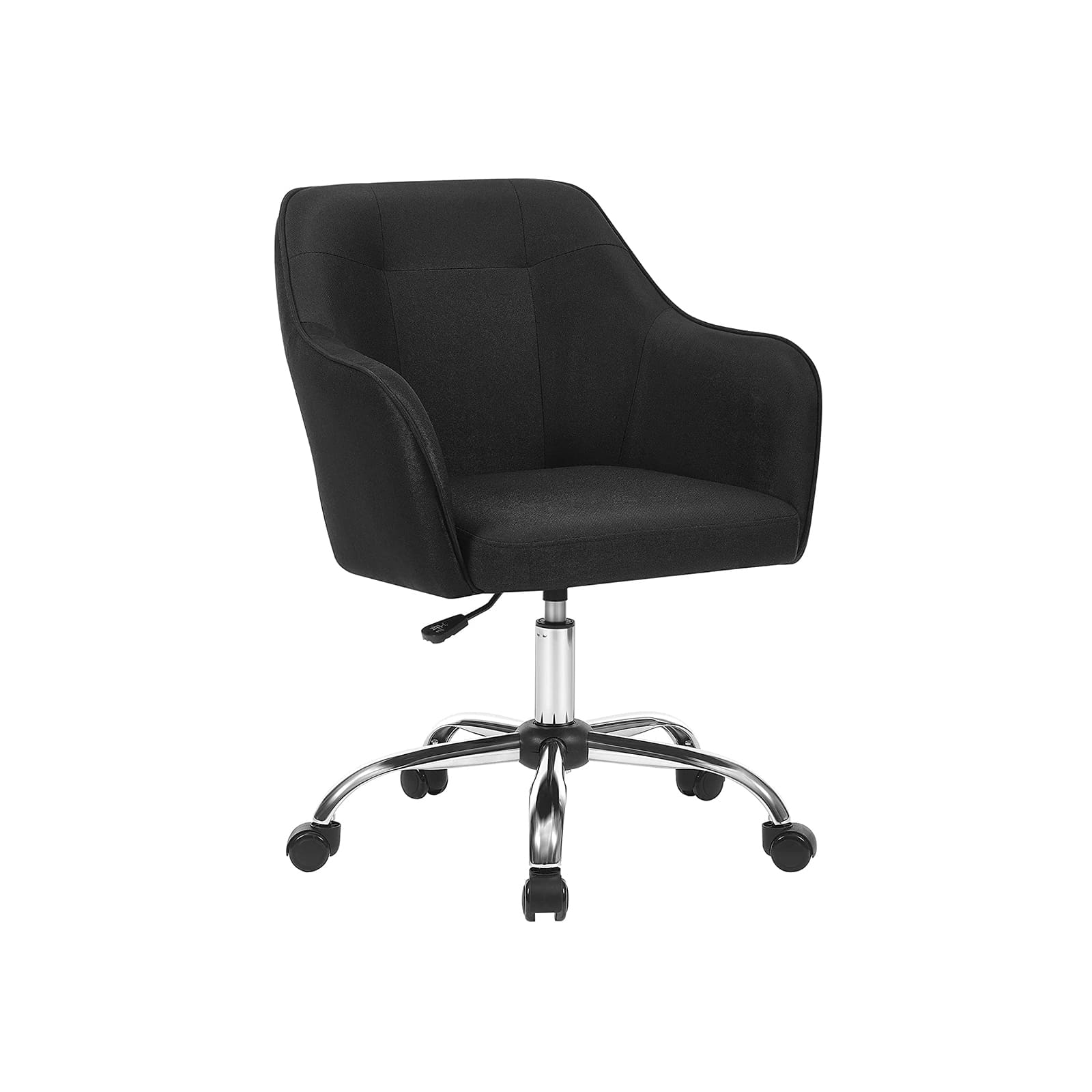 SONGMICS - Fauteuil de bureau, Chaise pivotante confortable, Siège ergonomique, réglable en hauteur, charge 120 kg, Noir