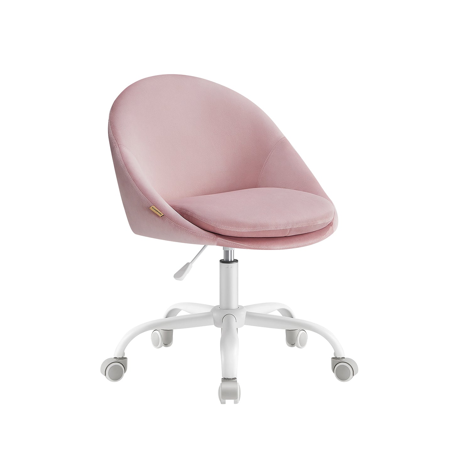 SONGMICS - Chaise de Bureau Ergonomique, Fauteuil de Bureau, Rembourrage en Mousse, Réglable en Hauteur, pour Bureau, Chambre, Rose