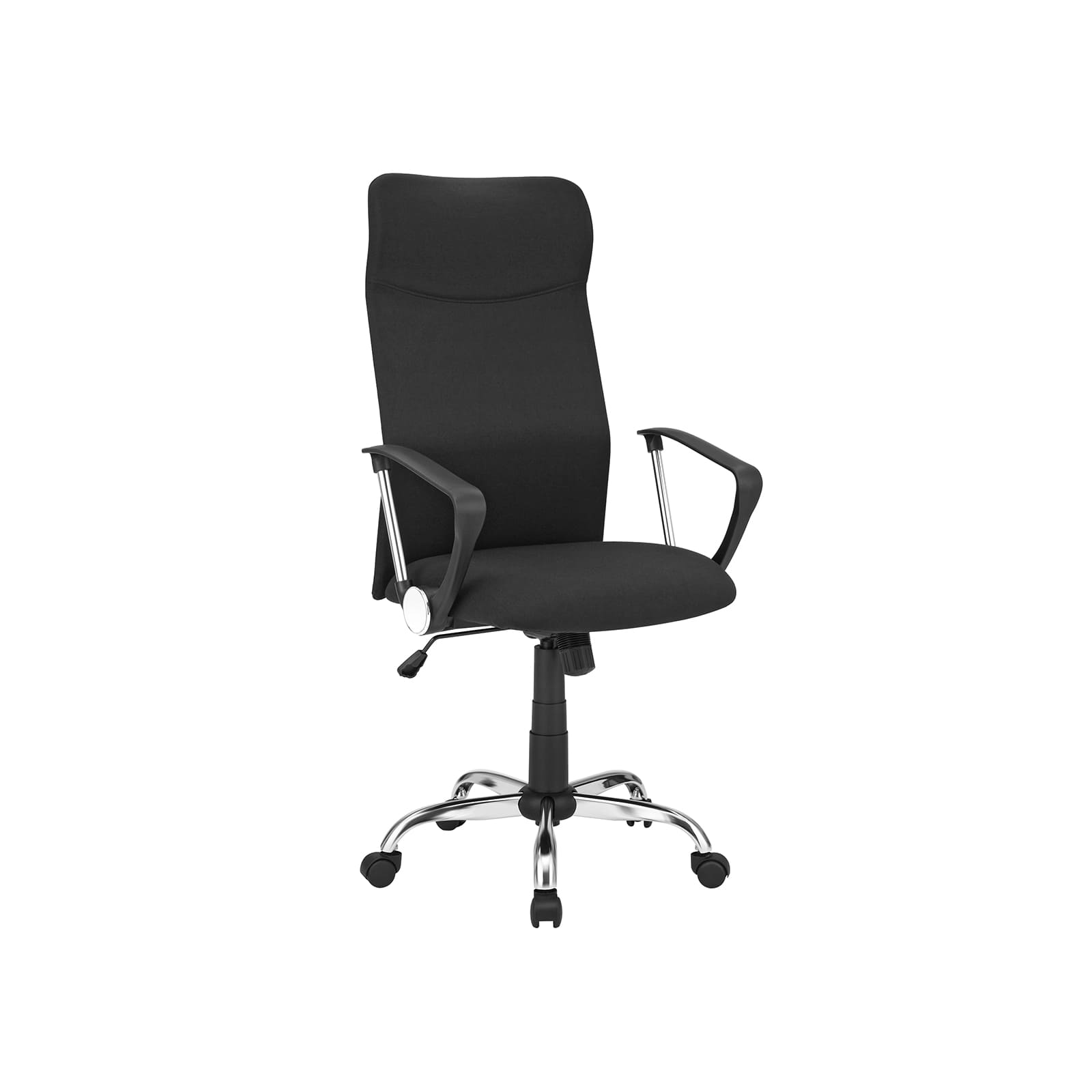 SONGMICS - Fauteuil de Bureau, Siège rembourré pivotant, en Tissu, Hauteur réglable, Charge 120 kg, Noir