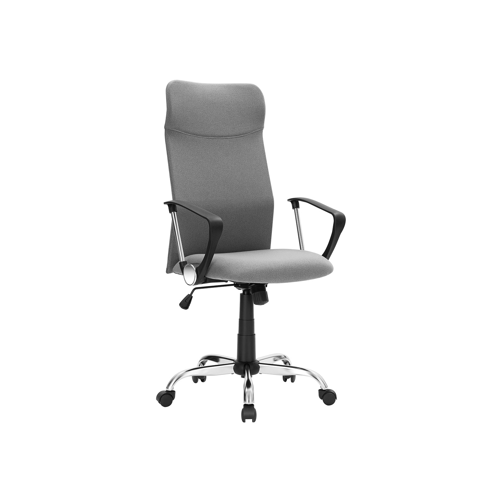 SONGMICS - Chaise de Bureau, Fauteuil de Bureau, Siège Ergonomique, Pivotant, Réglable, Assise Rembourrée, Capacité de Charge 120 kg, Gris